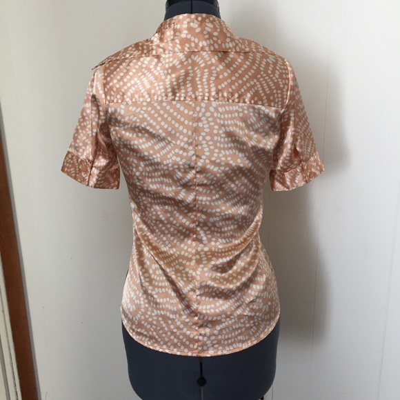 BCBGMAXAZRIA Tie Front Collared Polka Dot Top - Picture 3 of 6